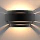 thumbnail image 1 of Aplique de pared para interior Lámpara de pared LED Lámpara de decoración empotrable negra moderna para sala de estar Dormitorio Pasillo, blanco cálido (bombilla incluida) [Clase de eficiencia, 1 of 5