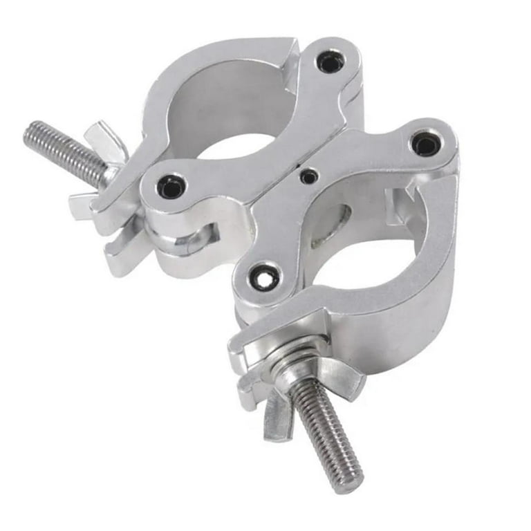 DJ Light Clamps Dual Swivel Clamp for 1.25-1.38inch Diameter Pipe Aluminum  Alloy Material Accessories Quick and Easy to Attach Durable Argent