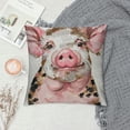 thumbnail image 2 of Qinduosi  Couch Pillow Cover Set of Pig, Funny Pig with Leopard Bow Decorative Throw Pillowcase Cushion Cover  Inch Pink Piggy Throw Pillows Covers for Sofa Bedroom Car Living Room, 2 of 5