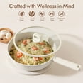 thumbnail image 6 of SENSARTE 24-Piece Ceramic Pots and Pans Set, White Induction Nonstick Cookware Set, Healthy Kitchen Cooking Sets with Stay-Cool Handles, Dishwasher Safe, Stackable, 6 of 8