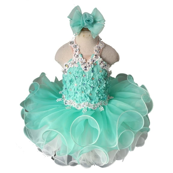 Jenniferwu G040-2 Infant Toddler Baby Newborn Little Girl's Pageant Party Birthday Dress Blue Size 0-3M