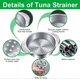 thumbnail image 3 of 2 Pack Tuna Can Strainer Stainless Steel Food Can Strainer Sieve Metal Tuna Press Lid Canning Colander Oil Drainer Tuna Can Filter for Beans Vegetable, 3 of 4
