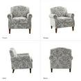 thumbnail image 6 of Upholstered Floral Armchair Set of 2 Single Lounge Sofa Accent Chair Nailhead Trim Wooden Legs Home Living Room Bedroom Beige, 6 of 7