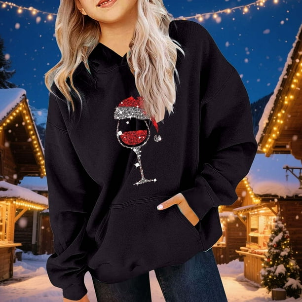 Cowsor Cute Hoodie for Teen Girls Trendy Bow Print Preppy Hooded Sweatshirts Kids Pullover Long Sleeve School Outfits