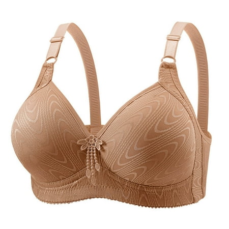 Samickarr Plus Size Bras for Women Full Coverage Gathered Push Up Lingerie Adjustable Wirefree Bras Thin Breathable Wireless Bralettes