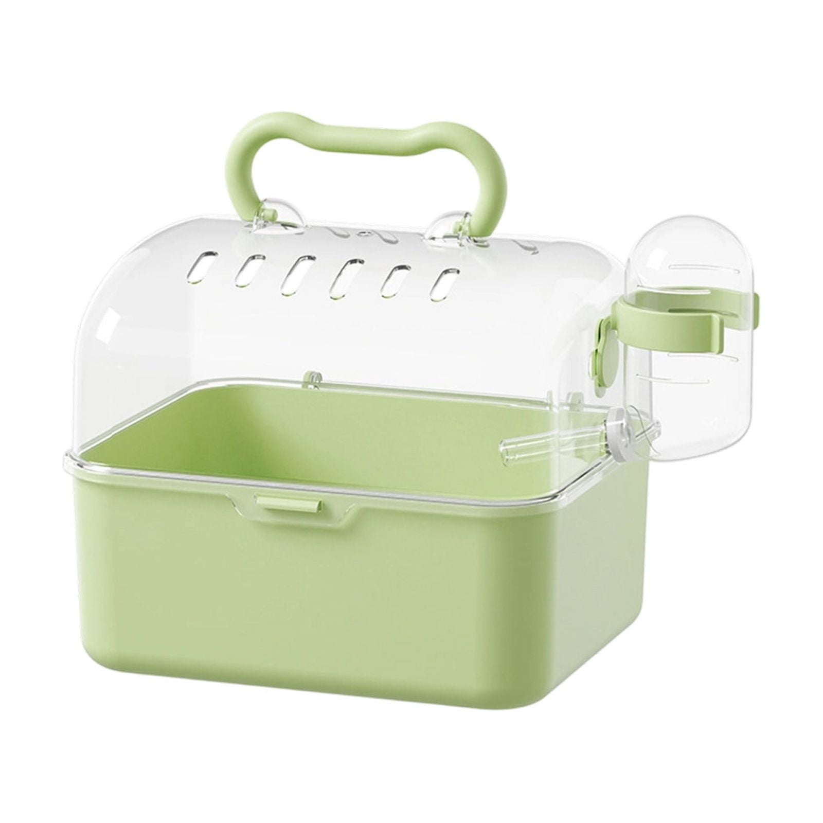 Portable Hamster Carrier for Travel Acrylic Small Animal Cage with Ventilation Holes Escape-Proof for Outdoor Picnics Vet Visits Green