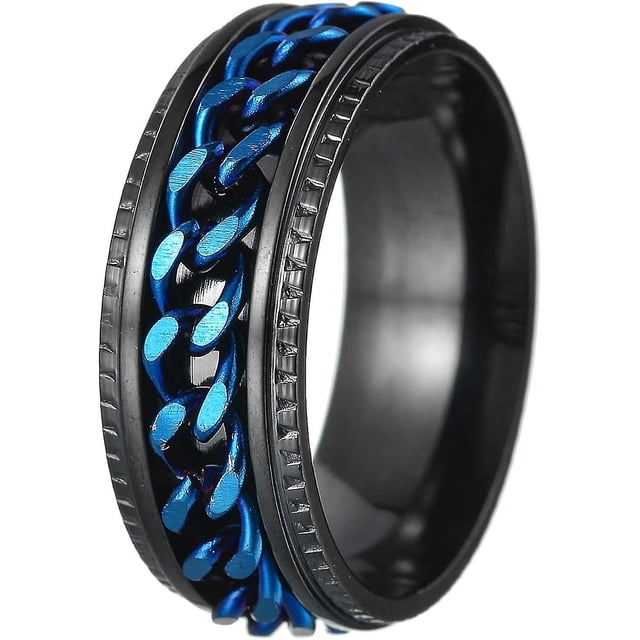 Mens Anxiety Rings Fidget Rings For Men Women Chain Spinner Rings For Kids Teen Titanium Steel Rings