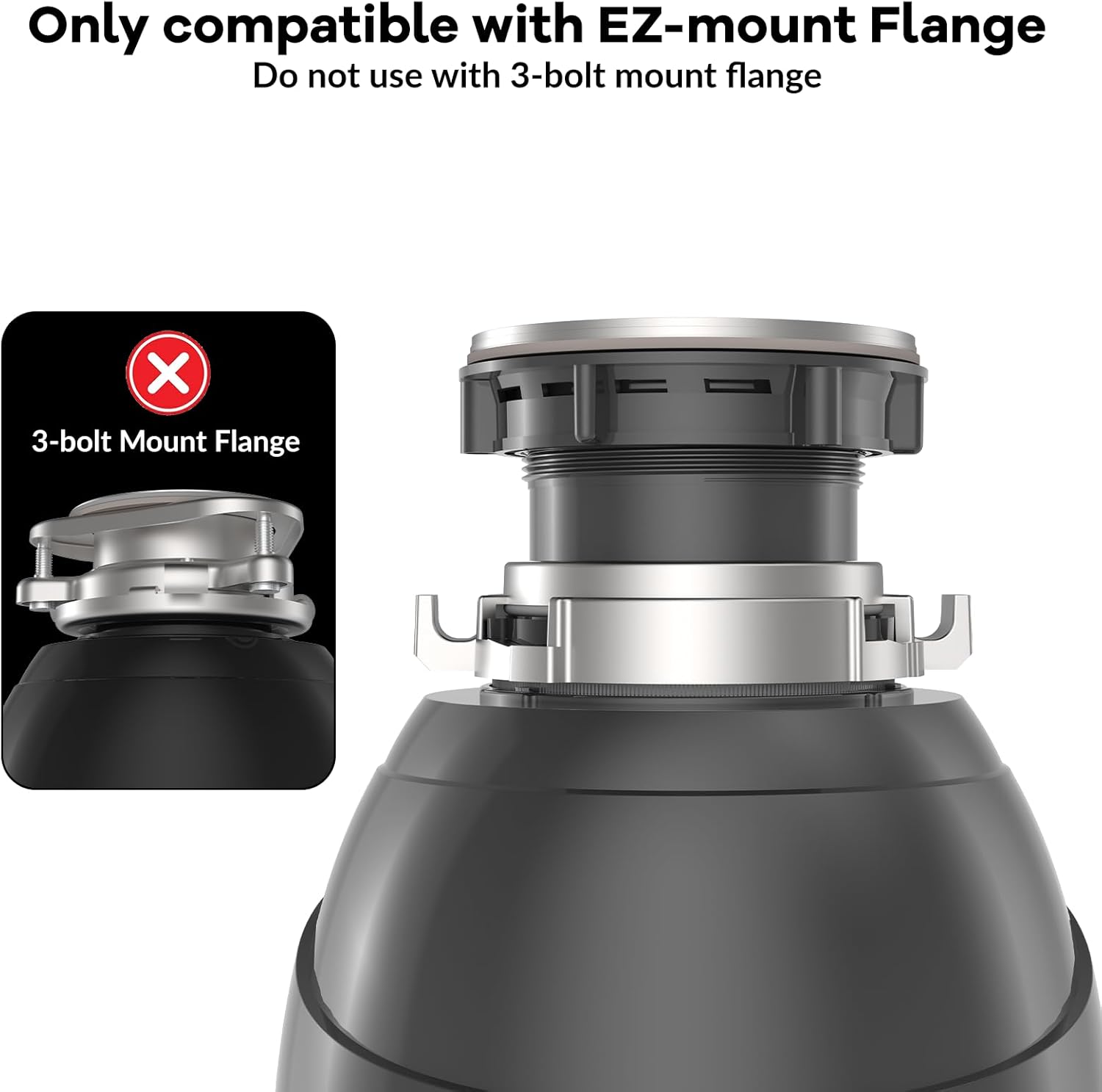 GAOMON 3/4 HP Garbage Disposal with Air Switch, 4-Stage Grinding, 3500 RPM, Quiet Food Waste Disposer, Stainless Steel & ABS, for Kitchen, Gray