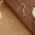 thumbnail image 4 of 1 Pair Ear Hook Connector Silver Piercing Crafting Jewelry Making Earring Findings Wire Circle Hanging Handicraft Medium, 4 of 8