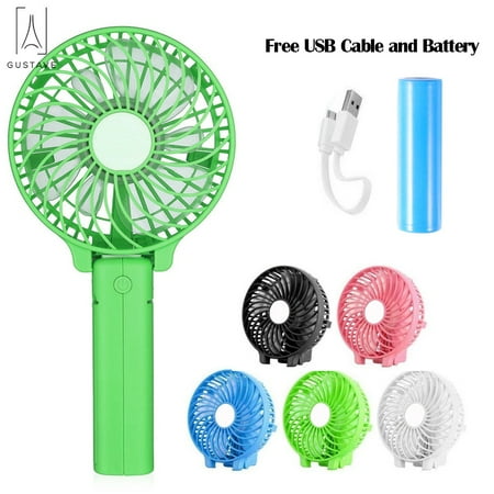 

GustaveDesign Portable Handheld Mini Fan USB 1200mAh Battery Electric Foldable Hand Fans Personal Cooling Fan Green