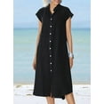 thumbnail image 4 of Relaxed Linen Midi Shirt Dress, 4 of 6
