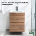 thumbnail image 4 of Gabinete Para Baño KingsHouse Mueble Lavamanos Ovalín Monomando 2 Cajones Organizador Fibra de Madera MDF Cafe, 4 of 7