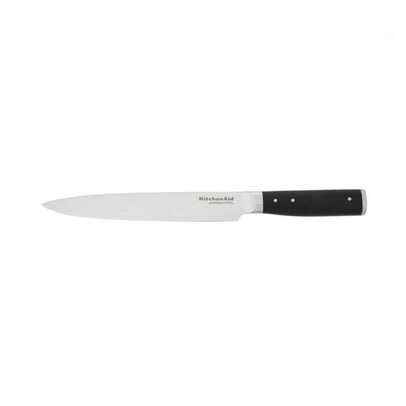 Kitchenaid Gourmet Forged Tripe-Rivet Slicing Knife with Blade Cover, 8-inch, Black