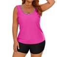 thumbnail image 4 of Maqroz Bikini Sets for Women Tank Top Stripes Tankini and Short Three Piece Swimsuit Casual Sporty Modest Bathing Suit for Beach Baseball Summer Festivals, 4 of 9