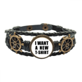 thumbnail image 1 of Quiero una camiseta nueva Pulsera marina tejida en cuero, 1 of 4
