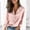 Pink, variant on pstuiky Long Sleeve Tshirts Shirts for Women Fashion V-Neck Solid Color Women'S Clothing Business Casual Loose Fit Button Fashion Clothing Workout Tops for Women