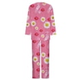 thumbnail image 4 of BXINGOHAI Oversized 2 Piece Set for Women Breast Cancer Floral Graphic Outfits Long Sleeved Shirts and Pants Outdoor Loungwear Sets Pink,S, 4 of 5