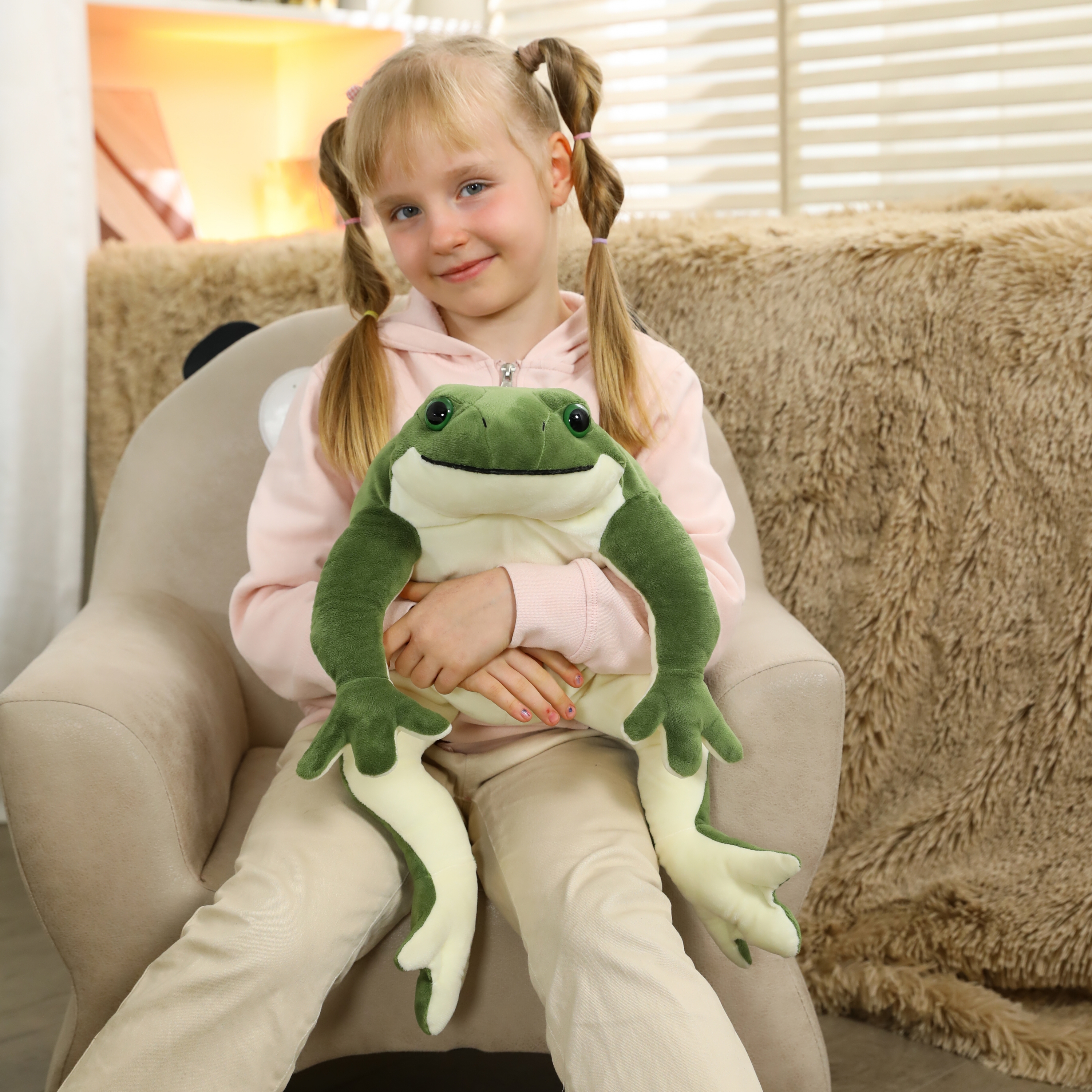 MaoGoLan Giant Green Frog Plush Toy, 22 Inches photo 5