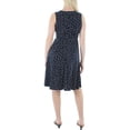 thumbnail image 2 of London Times Womens Petites Ruched Midi Fit & Flare Dress, 2 of 2
