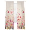 thumbnail image 7 of Pink Spring Floral Sheer Curtains 96 Inch Length 2 Panels Set, Watercolor Summer Botanical Voile Window Treatment Semi Sheer Long Curtains Drapes for Bedroom/Living Room/Kitchen 52"x96"x2, 7 of 7
