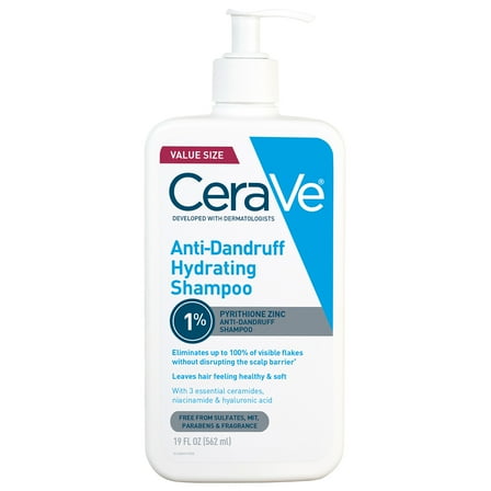 CeraVe Hydrating Anti-Dandruff Shampoo for Flakey Itchy Scalp 19 fl oz