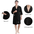 thumbnail image 3 of Robes for Men, PUTUO Mens Robe, Lightweight Soft Spa Nightgowns Pajamas for Men with Pockets, Black, 3 of 7