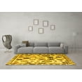 thumbnail image 3 of Ahgly Company Machine Washable Indoor Square Abstract Yellow Modern Area Rugs, 7' Square, 3 of 4