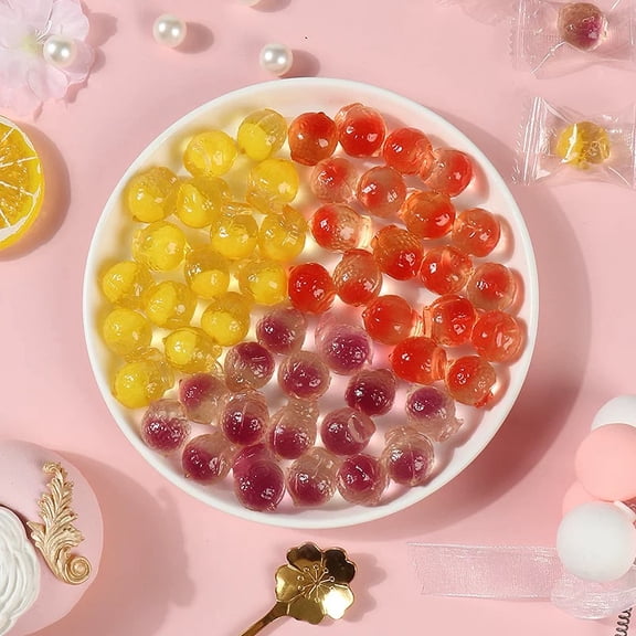 Filled Gummy Candy Mixed Flavor, Soft Chewy Fruit Snacks with Juicy Center, 150g Bag
