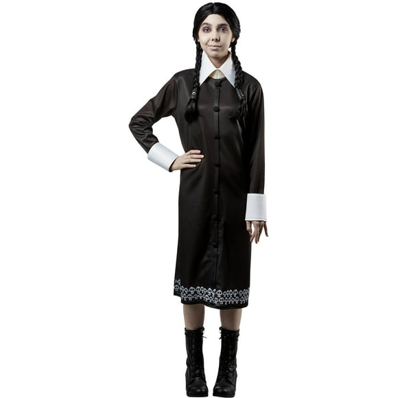 Rubie's Women's Wednesday Addams Costume Dress w/ Collar Black Small 6-10