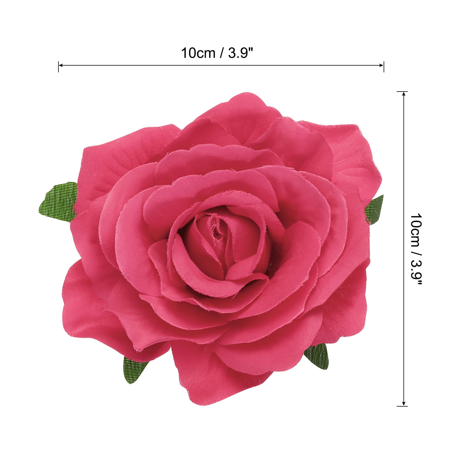 Uxcell 20 Pcs Rose Flower Hair Clips 4 Inch Flower Hair Pins Flower Brooch for Women Hair Accessories Rose Red