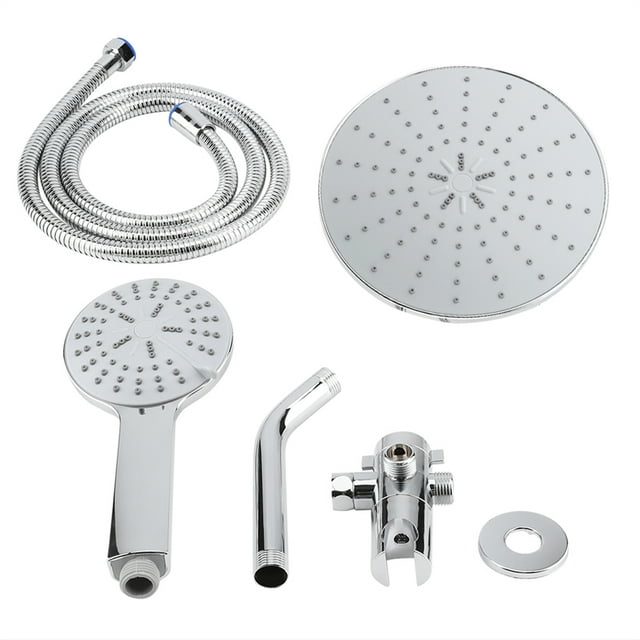 Blantye Chrome Plate Haute Pression 3 Voies Multi Réglage Pluie Style Double Pomme De Douche À Main Combo