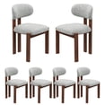 thumbnail image 4 of AFO Upholstered Dining Chairs Set of 6, Solid Wood Dining Room Chairs with Ergonomic Padded Backrest, Modern Chenille Side Chair for Kitchen, Dining Room & Café, Light Gray, 4 of 10