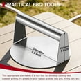 thumbnail image 6 of Walchoice Smash Burger Press, Stainless Steel Hamburger Smasher Tool for Griddle, 5.5” Round Flat Edge Grill Press for BBQ, Outdoor Cooking Indoor & Outdoor, 6 of 7