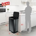 thumbnail image 2 of Stainless Steel Step Trash Can, Large Metal Kitchen Garbage Bin with Soft Close Lid, 20 Gallon, Pewter - Indoor & Outdoor Waste Container Odor Protection and Bag Roll Holder, 2 of 5