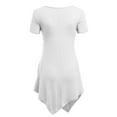 thumbnail image 3 of Made by Johnny Women's V-Neck Asymmetrical Tunic Top XXL WHITE, 3 of 6