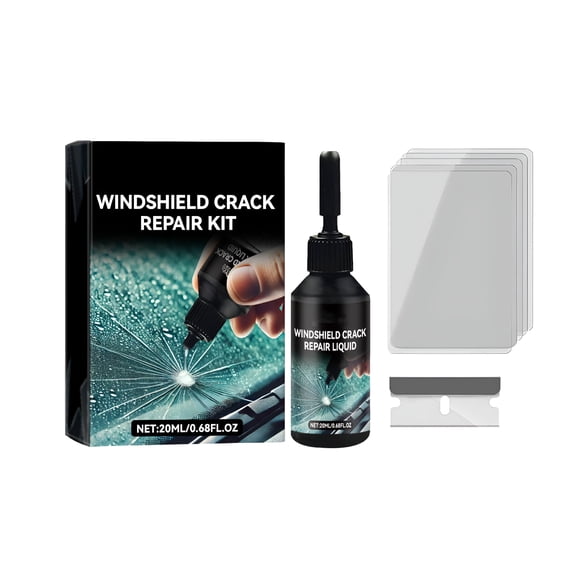 GJX Windshield Crack Repair Kit, Upgrade Glass Crack Repair Fluid, Automotive Windshield Repair Kit for Chips and Cracks, Quick Fix Windshield & Glass Repair Tools