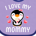 thumbnail image 4 of Inktastic I Love My Mommy with Cute Penguin and Hearts Girls Baby Bib, 4 of 4