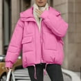 thumbnail image 2 of Winter Coats For Women Hooded Down Coat Long Sleeve Full Zipper Oversized Baggy Short Down Jacket Outwear, 2 of 6