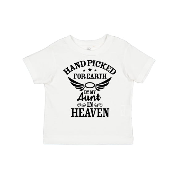 Inktastic Handpicked for Earth by My Aunt in Heaven with Angel Wings Boys or Girls Toddler T-Shirt