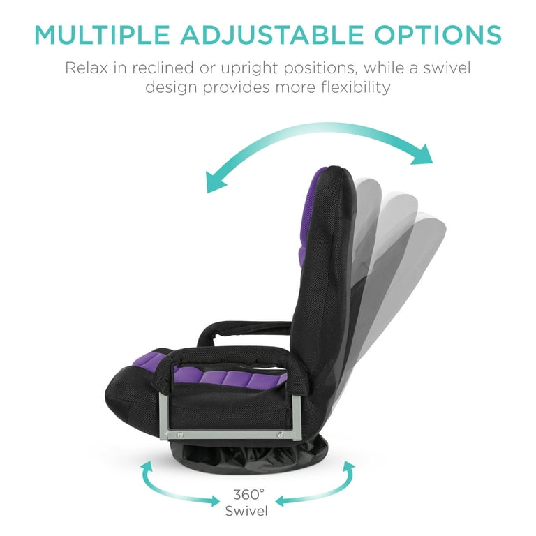 Best Choice 360 Degree Swivel Gaming Chair w Adjustable Armrests Back Black Purple Walmart