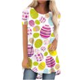 thumbnail image 1 of Blusa de manga corta con estampado de cuello redondo informal para mujer a la moda, Tops de verano OAVQHLG3B Store lin121212, 1 of 3