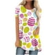 thumbnail image 1 of Blusa de manga corta con estampado de cuello redondo informal para mujer a la moda, Tops de verano OAVQHLG3B Store lin121212, 1 of 3
