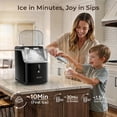 thumbnail image 6 of Goosiay Nugget Ice Maker Countertop, 33lbs Per Day Portable Ice Machine with Soft Chewable Pellet Ice, Stainless Steel, Black, 6 of 10