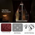 thumbnail image 3 of Deconovo Blackout Curtains for Living Room, 52"x63", Solid Back Tab Curtains,Burgundy Red, 2 Panels, 3 of 9