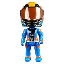 HengDidi Articulated Alloy Motorcycle Rider Figurine with Helmet Display, Movable Joints for Dynamic Poses, Compact Storage Solution for Collector Decor
