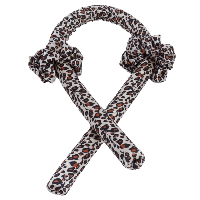Heatless Curling Rod, Material No Heat Hair Curler Plastic For Birthday Parties For Daily Wear For Banquets Leopard Print