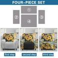 thumbnail image 6 of Ledback Hibiscus Printed Recliner Slipcovers Stretch Recliner Cover 4-Pieces Non Slip Lazy Boy Chair Cover for Pet Washable Reclining Chair Covers Easy to Install, Yellow, 6 of 8