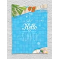 thumbnail image 1 of Hello Summer Tapestry, Top View of Swimming Pool with Clean Water Flip Flops and Flippers Fun Holiday, Wall Hanging for Bedroom Living Room Dorm Decor, 60W X 80L Inches, Multicolor, by Ambesonne, 1 of 2