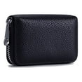 thumbnail image 2 of RFID Credit Card Holder Genuine Leather Credit Card Wallet with Zipper, 2 of 5