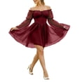 thumbnail image 2 of QTISFD Renaissance Fairy Dress for Women Vintage Medieval Costume Dress Chiffon Off Shoulder Long Bell Sleeve Lace Up Gothic Court Short Dress, 2 of 9